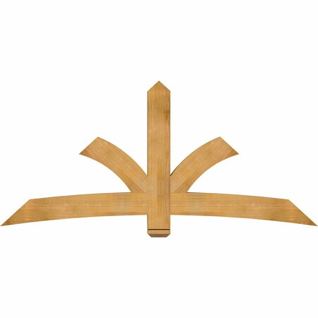 Ekena Millwork Davenport Rough Sawn Timber Gable Bracket, Western Red Cedar, 84"W x 38"H x 4"D x 6"F, 11/12 Pitch GBW084X38X0406DAV00RWR